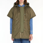 Egemone Water Repellent Reversible Canvas Cape in Khaki