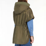 Egemone Water Repellent Reversible Canvas Cape in Khaki