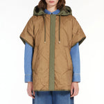 Egemone Water Repellent Reversible Canvas Cape in Khaki