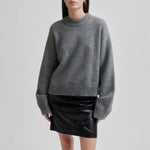 Brook Knit Drop Shoulder Knit in Charcoal Grey