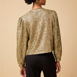 Amira Sequin Jacket in Gold