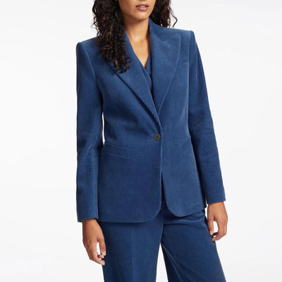 Gene Corduroy Blazer in Blue