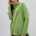 Slouchy Roll Neck Sweater in Green