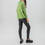 Slouchy Roll Neck Sweater in Green