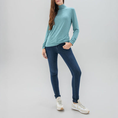 Turtle Neck Top in Blue