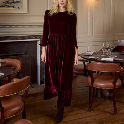 Velvet Shae Maxi Dress in Burgundy