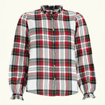 Imani Tartan Blouse in Red & White