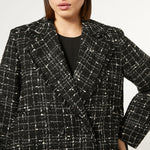 Saggina Check Blazer in Black