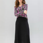 Pleated Knitted Skirt in Black