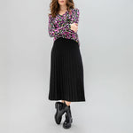 Pleated Knitted Skirt in Black