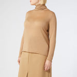 Judy Silk & Cashmere Polo Neck Jumper in Camel