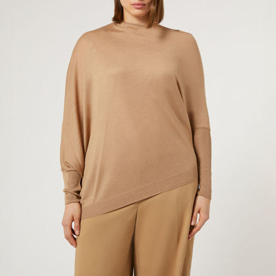 MARINA RINALDI Unito Wool & Silk Blend Sweater in Camel