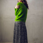 Simple V Neck Cardigan in Green