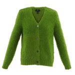 Simple V Neck Cardigan in Green