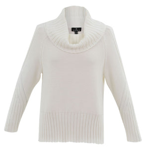 Relaxed Roll Neck Sweater in White