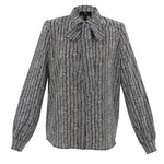 L/S Collared Shirt in Small Black Contrast