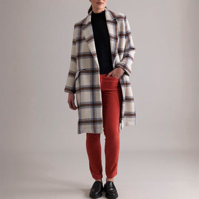 Play The Long Game Coat in Grid Iron