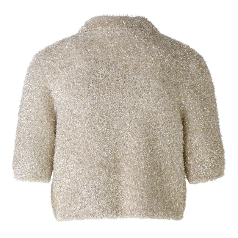 Fluffy Short Jacket in Light Gold