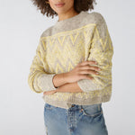 Zig Zag Print Jumper in Yellow Taupe