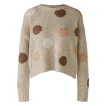 Wool & Alpaca Spot Print Jumper in Camel Brown