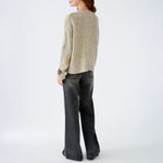 Wool & Alpaca Spot Print Jumper in Camel Brown