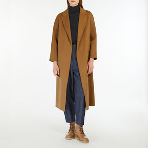 Esturia Wool Midi Coat in Camel