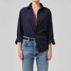 Kayla Corduroy Shirt in Navy