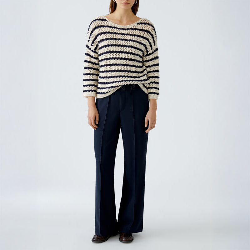 OUI 91959 Jumper in White Blue