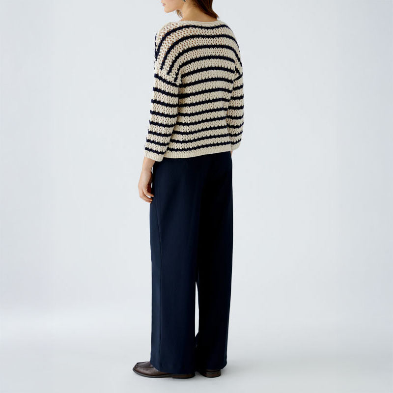 OUI 91959 Jumper in White Blue