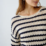 OUI 91959 Jumper in White Blue