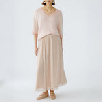 OUI 92422 Maxi Skirt in Rose Copper