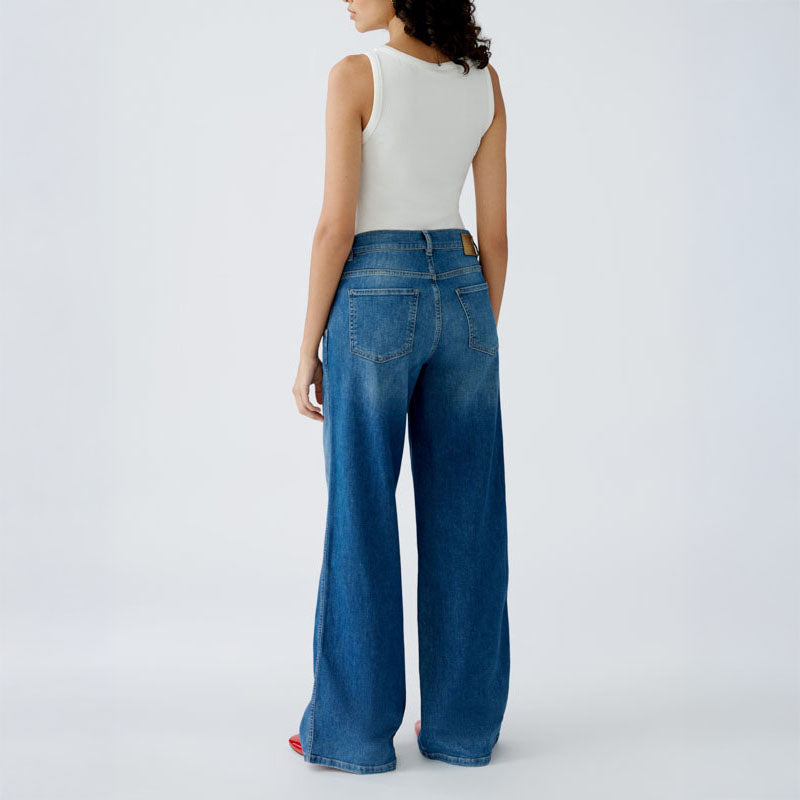 OUI 92788 Wide Leg Jeans in Dark Blue Denim