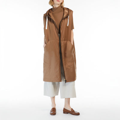 S MAXMARA Greengil Water Repellent Canvas Gilet in Caramel