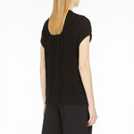 Eric Cable Knit Cotton Top in Black