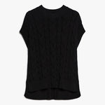 Eric Cable Knit Cotton Top in Black