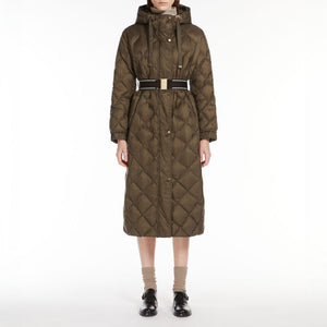 Trefel Quilted Coat in Dark green