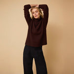 Ulla Roll Neck Jumper in Chocolate Brown