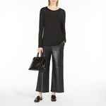 Luciana Coated Fabric Trousers in Black