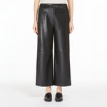 Luciana Coated Fabric Trousers in Black