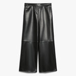 Luciana Coated Fabric Trousers in Black