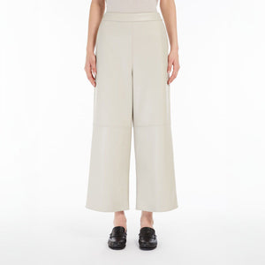 Luciana Coated Fabric Trousers in Ecru