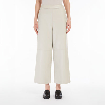 Luciana Coated Fabric Trousers in Ecru