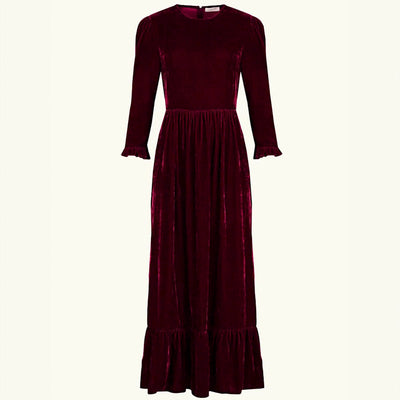 Velvet Shae Maxi Dress in Burgundy