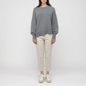 Hazel Slouch Side Split Jumper in Derby Grey