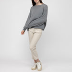 Hazel Slouch Side Split Jumper in Derby Grey