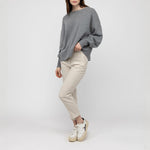 Hazel Slouch Side Split Jumper in Derby Grey