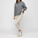 Hazel Slouch Side Split Jumper in Derby Grey