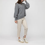 Hazel Slouch Side Split Jumper in Derby Grey