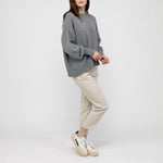 Hazel Slouch Side Split Jumper in Derby Grey