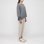 Hazel Slouch Side Split Jumper in Derby Grey